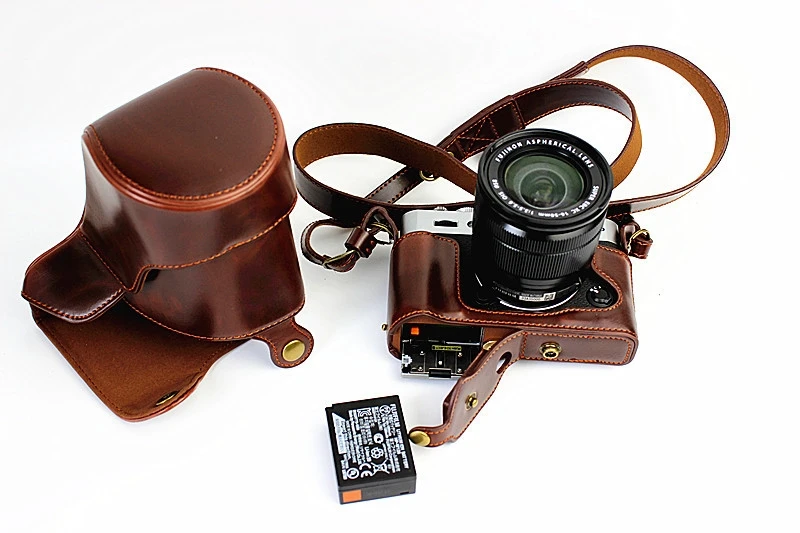 Роскошный чехол для цифровой камеры из ПУ кожи сумка Fujifilm XT1 Fuji с ремешком и