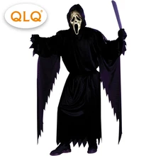 Purim вечерние костюмы для косплея для мужчин Grave Ghoul, черные костюмы с маской, вечерние Костюмы для ролевых игр на Хэллоуин