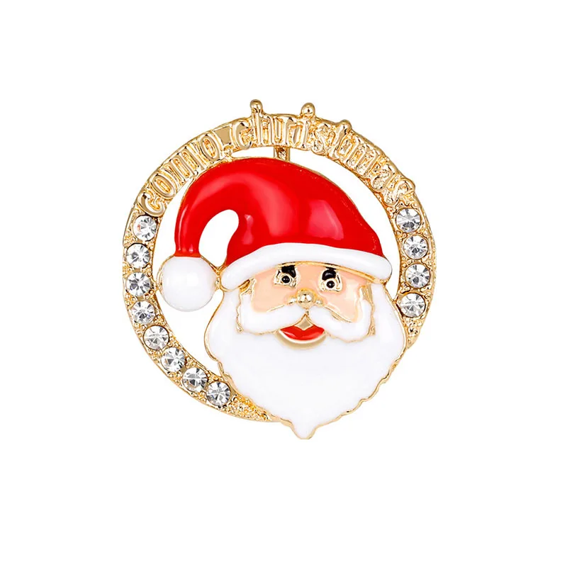 

Christmas Enamel Crystal Santa's Brooches for Women Men Clothing Scarf Buckle Brooch Pin Fashion Jewelry Christmas Best Gifts
