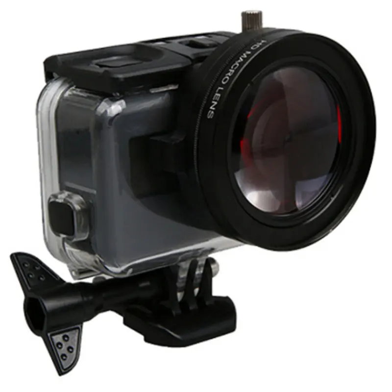 Для Gopro 5 58 мм 16x увеличение HD макро-объектив+ красный фильтр+ 58 мм переходное кольцо+ крышка объектива для GoPro Hero 5 Аксессуары для фотосъемки