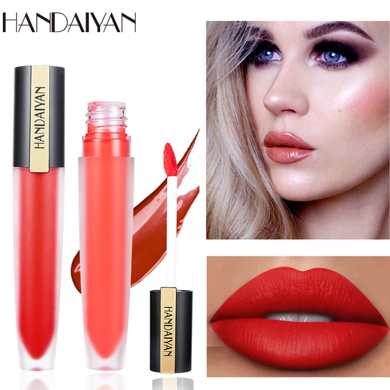 Красота красный, матовый блеск для губ водонепроницаемый стойкий не блеск для губ с палочкой увлажняющий Пигмент косметический 12 цветов жидкая помада