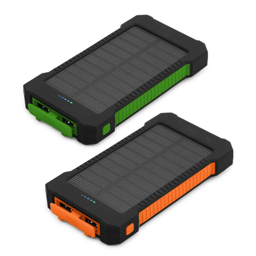 10000 мАч Портативный Солнечный Мощность банк Зарядное устройство Dual USB банка для