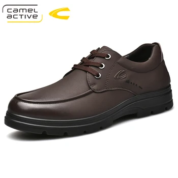 

Camel Active New Handmade Breathable Men's Oxford Shoes Top Quality Dress Shoes Men Flats Fashion Genuine Leather Casual Shoes