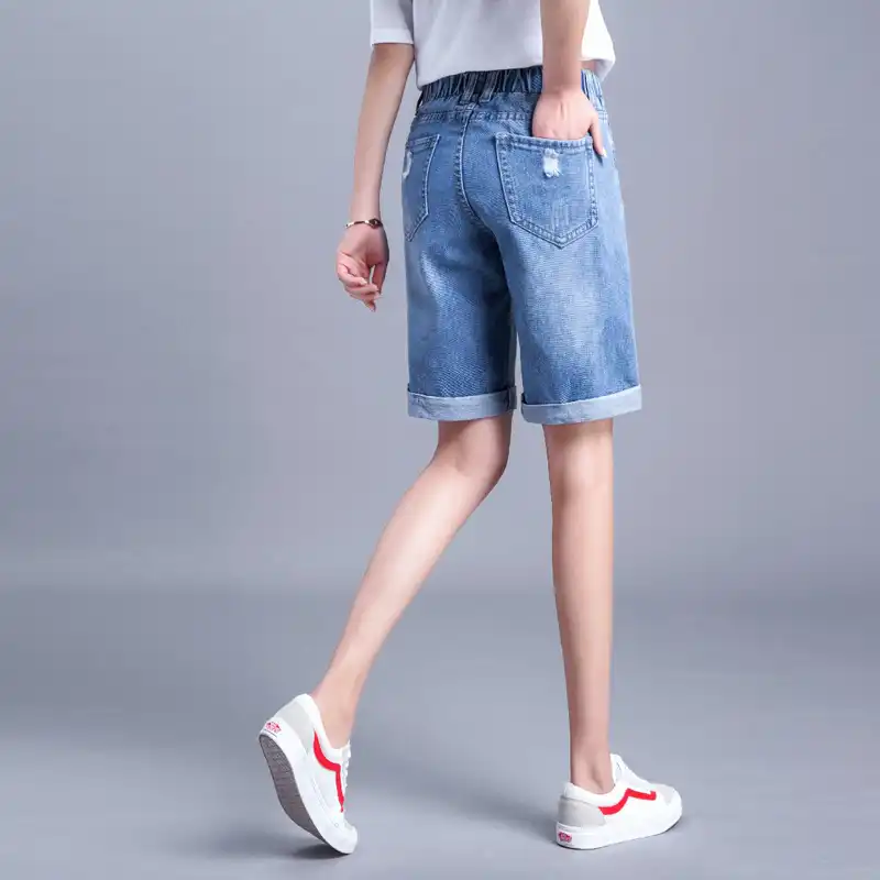 knee length mom shorts