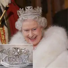 Luxury Bridal Queen Elizabeth Crown European Baroque Crown Headdress Wedding Hair Accessories Beauty Hair Clips Royal Crowns