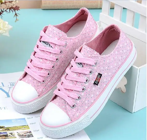 High Quality 2017 New Low High Lace Up Women Canvas Shoes Fashion flat