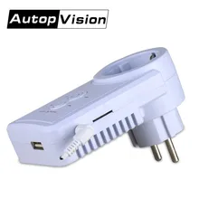 GSM Power Plug Socket With Temperature Sensor Intelligent Temperature Control Russian SMS Remote Control Samrt Switch Outlet