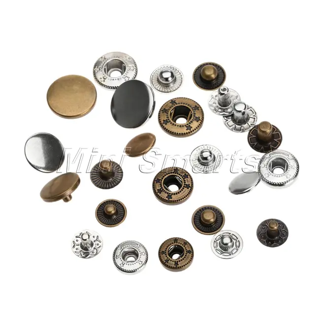 50pcs 10/12.5/15mm Leather craft Rapid Rivet Button Snap Fasteners for