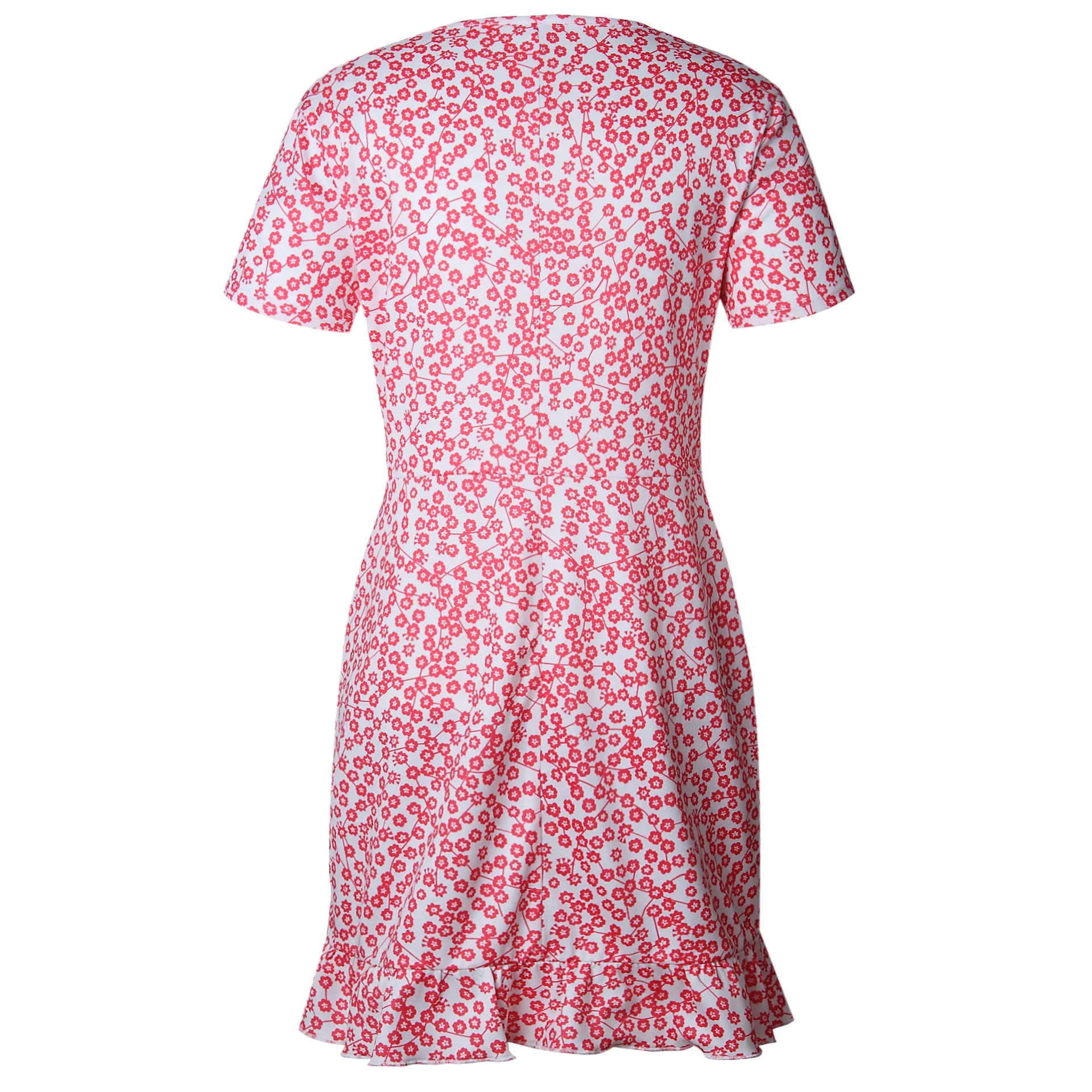 Женское летнее Повседневное платье с цветочным принтом, с завязками на талии, с коротким рукавом, облегающее мини-платье