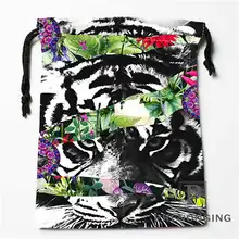 Заказной Тигр цветок шнурок сумки Печать Мода Путешествия хранения мини мешок плавать Пешие прогулки игрушка мешок размер 18x22 см#171203-6-8