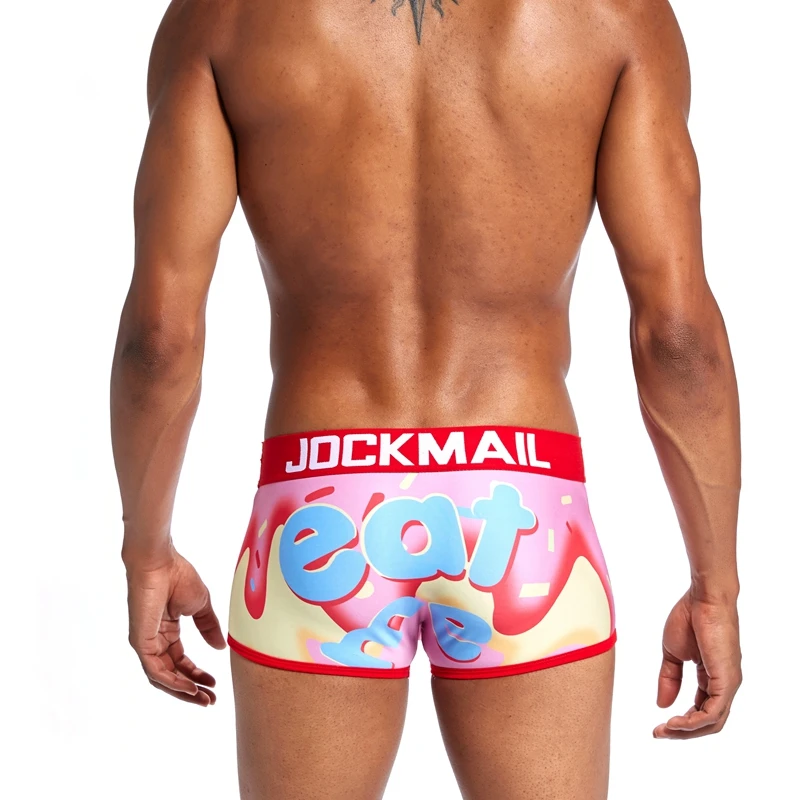 New JOCKMAIL Brand Sexy Mens Underwear Boxer shorts Sexy playful printed mens trunks panties cuecas boxer Gay Underwear funny boxers for men