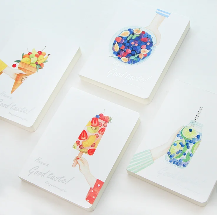 

1 Pcs Cute Colorful Fruit Pattern Gum Cover Notebook Journal Diary Notepad Soft Copybook Cute Stationery