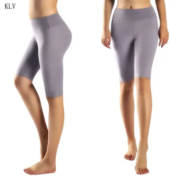 

Women 2020 Casual High Rise Seamless Skinny Sport Solid Color Butt Lift Boxer Shorts Fitness