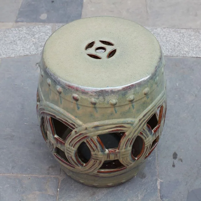 JIngdezhen Indoor ceramic Antique drum porcelain garden stool Glazed hand painted round ceramic chinese ceramic stool   (2)