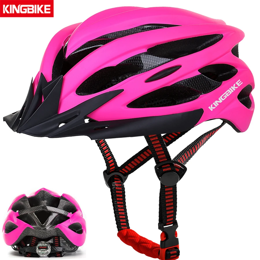 Bicycle Helmets Matte Pink Women Bike Helmet Back Light Mountain Road Bike Integrally Molded