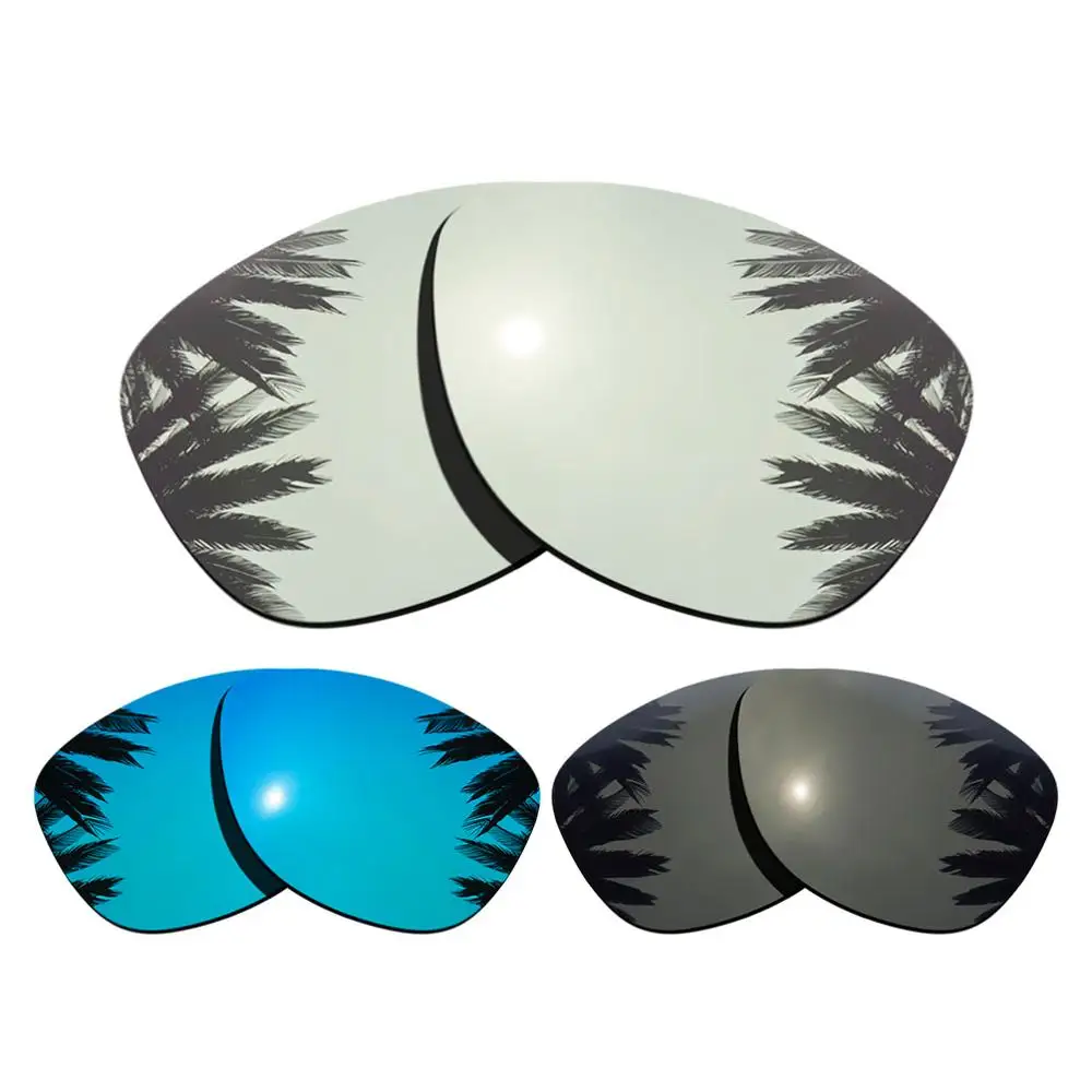 Silver-Black-Blue Поляризованные зеркальные линзы для замены-оправа для Окли Frogskins разных цветов - Цвет линз: Silver-Black-Blue