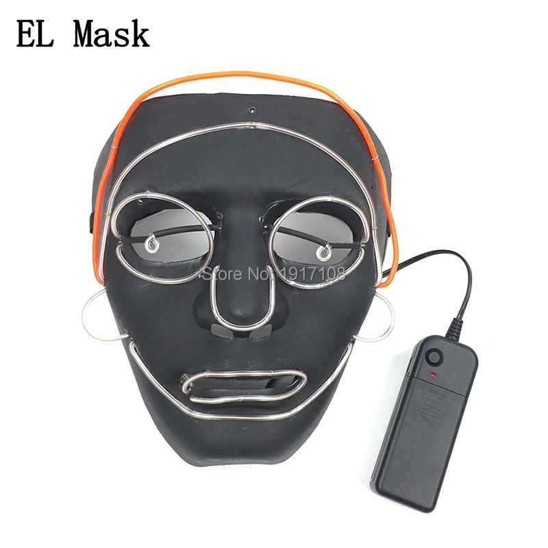 Новые Вечерние Маски для косплея, светящаяся маска гримаса EL, светодиодный светильник, Мигающий Скелет, вечерние украшения на Хэллоуин