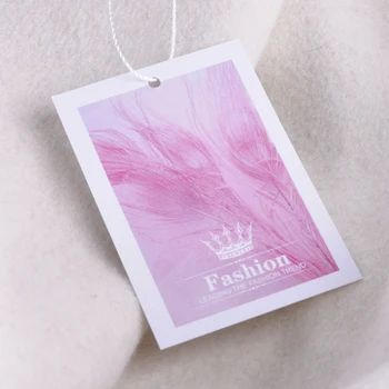 

Pink feather printed hang tag 300G thickness garment tag