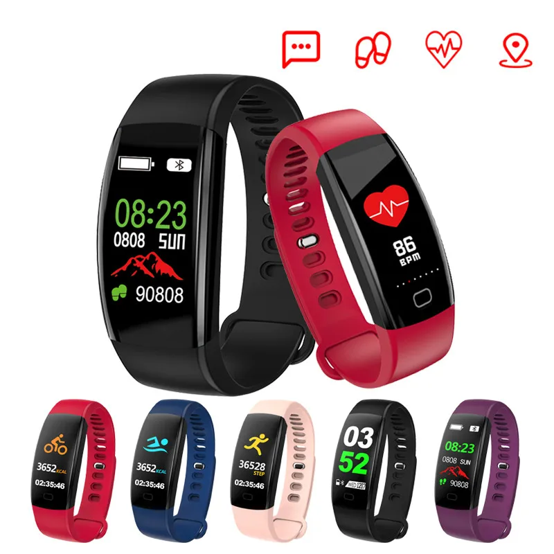 Смарт браслет F64HR Heart rate IP68 водонепроницаемый цветной экран кровяное давление