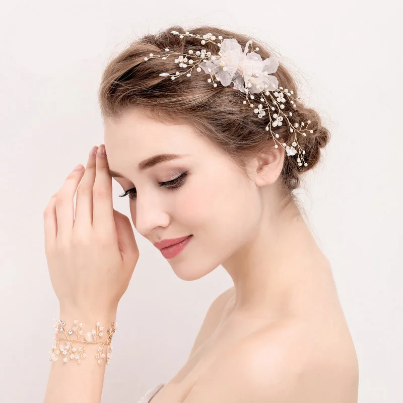 Wedding Hair Accessories Handmade Bridal Hairpins Headdress Pearl
