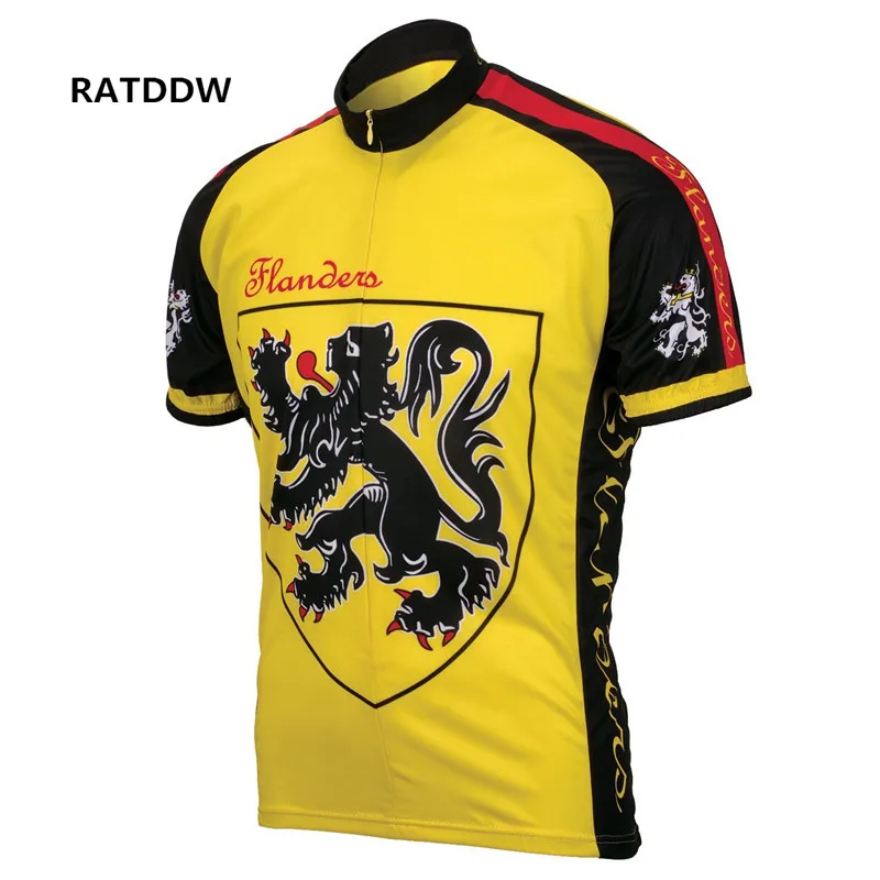 

Lion Of Flanders Men's bike team Cycling Jerseys Bicycle Cycling Clothes Mtb Sportwear ropa ciclismo SIZE XS-3XL