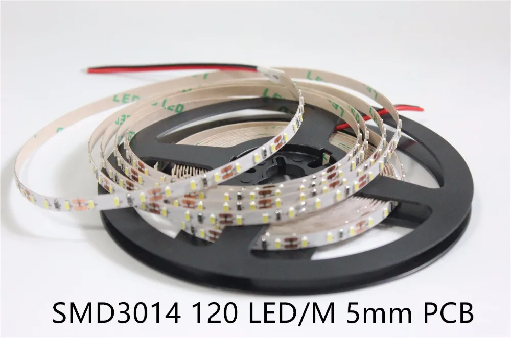 5 мм PCB 3014 2835 Светодиодная лента 12 в белый/теплый белый 120 светодиодов/м гибкий цвет