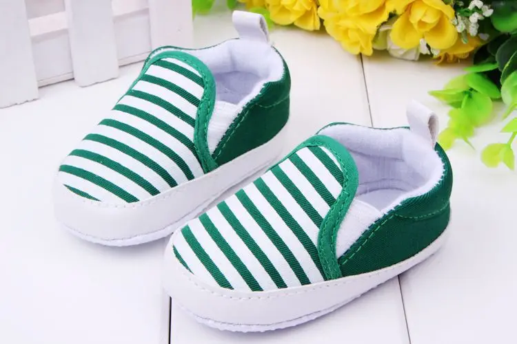 

Baby Boy First Walkers Fashion Striped Canvas Infant First Walkers