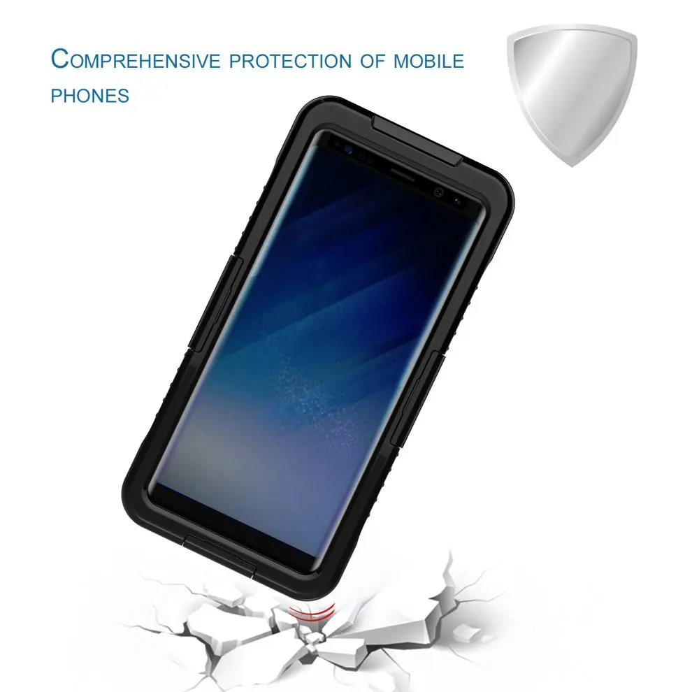 

Waterproof Mobile phone Case Black Shockproof Soft Silicone Cover Full Protective Case Cover Suitable for Samsung Note 8