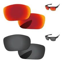 Черный и огненно-красный 2 пары Поляризованные замены линзы для солнцезащитные очки Frame UVA и UVB Защита