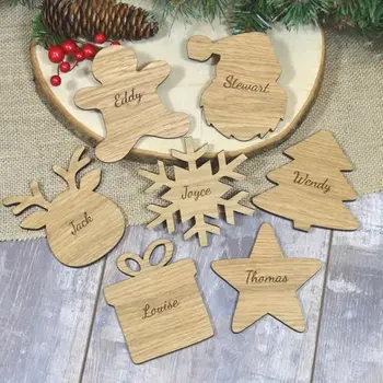 

Personalised Christmas Coasters - Wooden Table Gift For Family Favour Decoration