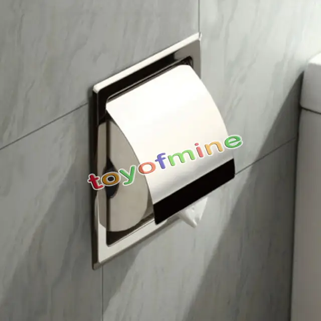 Recessed wall embedded stainless steel roll holder toilet paper ... Recessed wall embedded stainless steel roll holder toilet paper ...