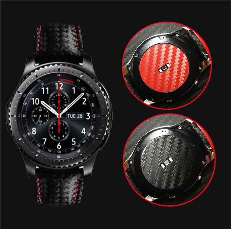 2 шт Защитная пленка для задней панели из углеродного волокна для samsung gear S3 классические часы для Galaxy Watch