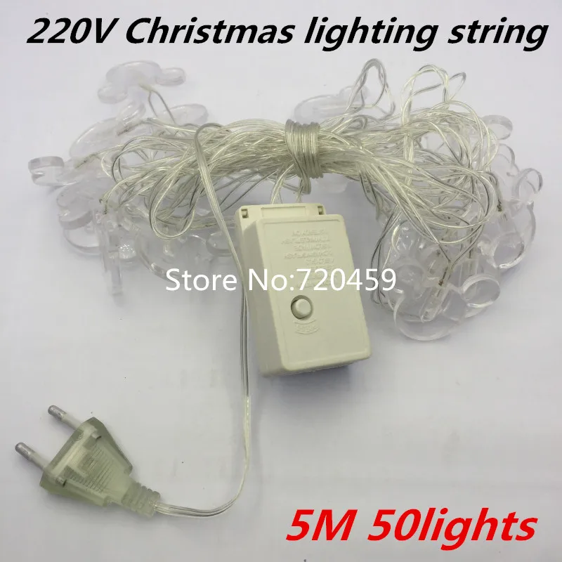 

220V Christmas lighting string 5M 50leds Halloween Christmas party Decoration RGB String Fairy Lights