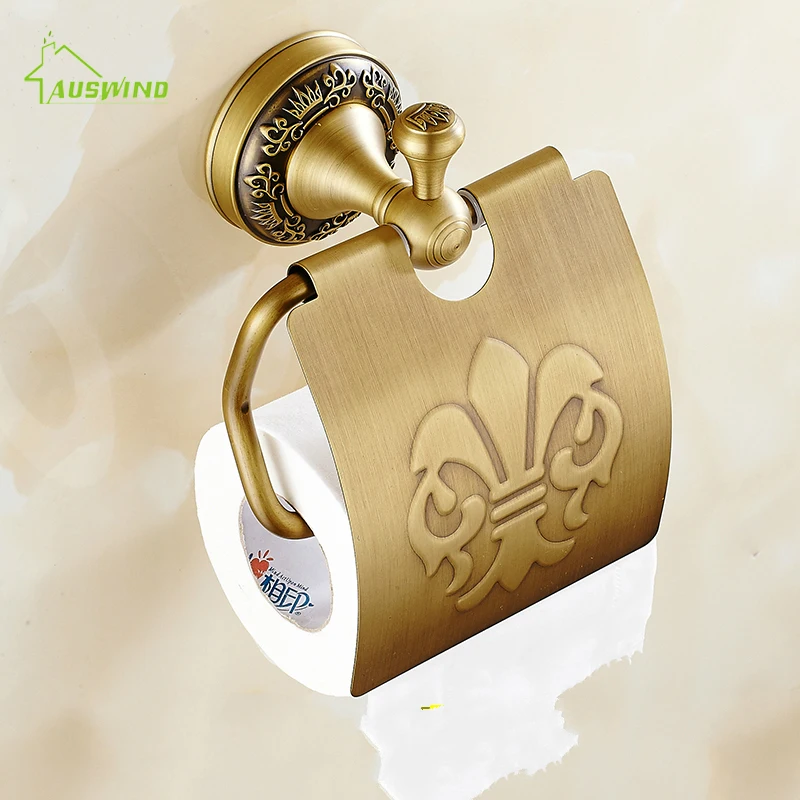 Vintage Brass Brushed Toilet Paper Holder/roll Carved Rack/tissue Box Bathroom Accessories P4 |