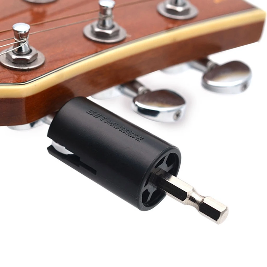 Durable Plastic Metal Guitar Replacement Electric Drill String Winder Plug Peg Puller