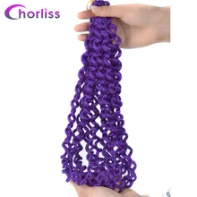 ┽ 16' Synthetic Water Wave Bundles Crochet Braids For Women Chorliss Long Twist Hair Extensions Afro Kinky Hair Black Blonde Bug