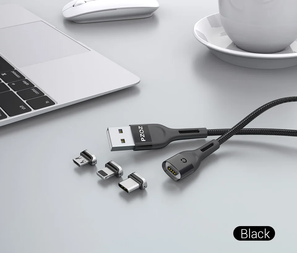 Магнитный usb-кабель для зарядки PZOZ, кабель Micro usb для быстрой зарядки, магнитный usb-кабель type c для зарядки iphone, xiaomi, samsung, шнур