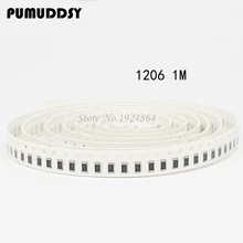 100PCS 1206 SMD Resistor 1M ohm chip resistor 0.25W 1/4W 105
