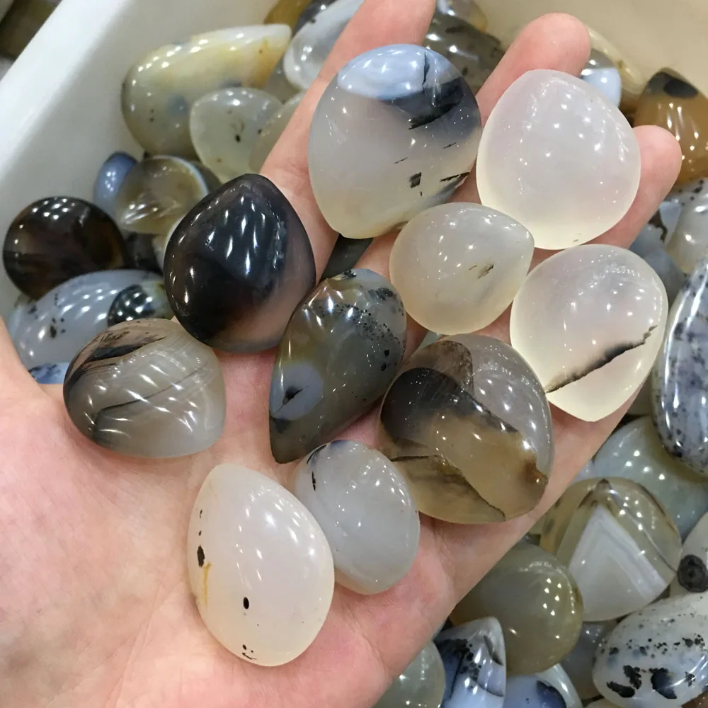 Красивых натуральных каплевидных кварцевых кристаллов водный агат как кулон
