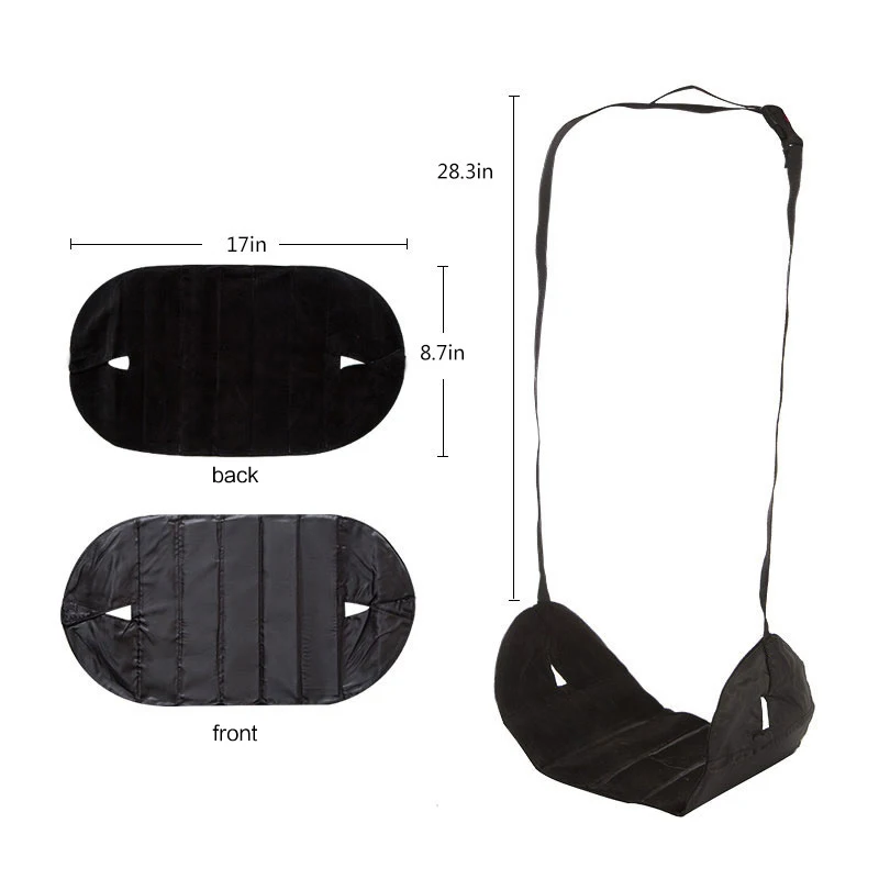 Smelov wholesale portable chair office home foot hammock travel outdoor indoor Mini foot feet rest hammock black