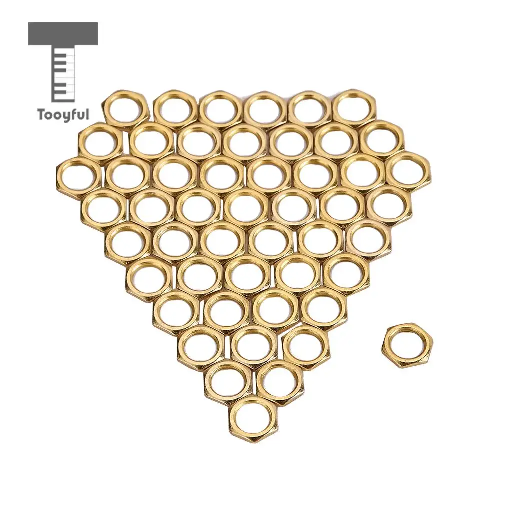 Tooyful 50 Pack Guitar Bass Jack Socket Nut Thin Nut for Guitar Parts Accessories 8mm Diameter