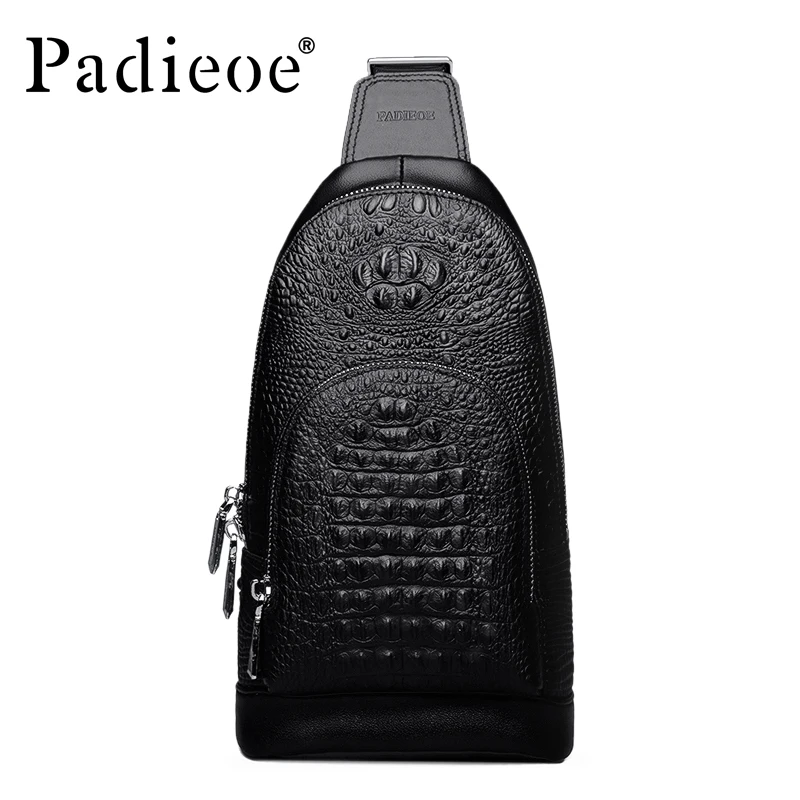 

Padieoe Brand 2019 Fashion Men Chest Packs Messenger Bags Men's Genuine Leather Shoulder Bag New Cross Body Bags Free Shipping