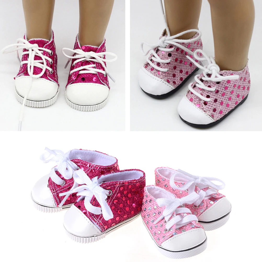 7cm Doll Shoes Sneakers for American dolls,Fashion Denim Canvas Mini Toy Shoes For handmade Doll