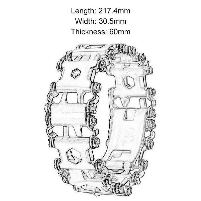 Multifunction Tread Bracelet Stainless Steel Bracelet Outdoor Bolt Driver Tools Kit Travel Wearable Fashionable Jewelry  Sale 5