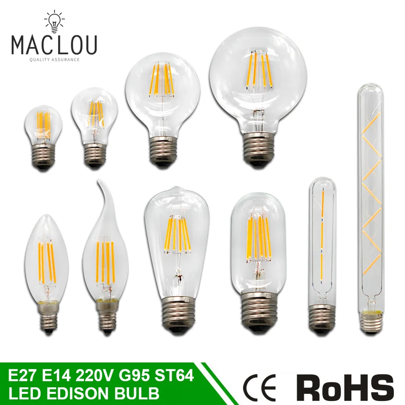 Винтаж Светодиодная лампа E27 E14 2 W 4 6 Ретро Эдисона 220 V Lampadas Bombillas Ampoule светодиодный