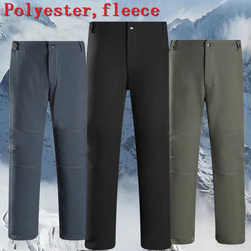 

New 2019 Hot Men's Winter Softshell Fleece Pants Outdoor Waterproof Hiking Camping Trekking Skiing Male Sport Trousers