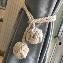 Американская пасторальная Чистая ручная тканая хлопковая веревка, занавес, застежка для занавески, зажимы, аксессуары, подвесной пояс, занавес кисточкой