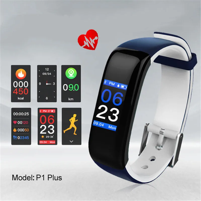 

2018 Smart Band Color Digital Watch Fitness Bracelet Heart Rate Twatch Women Men Smart Wristband IP67 Waterproof Watches Men