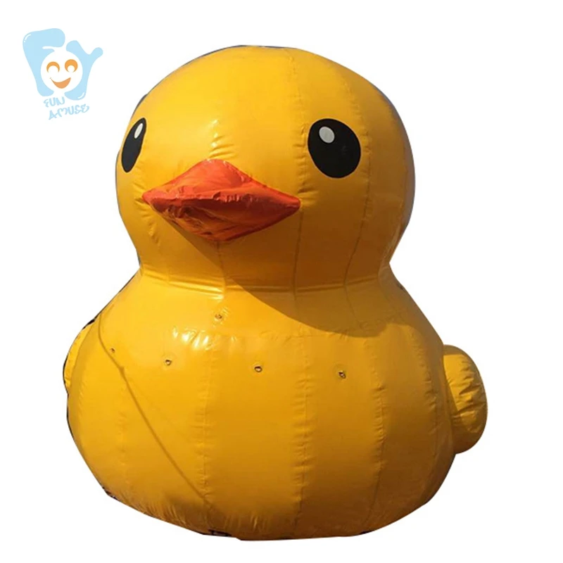 

inflatable yellow rubber bath duck on water 2m