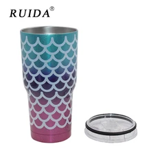 RUIDA 30oz Mermaid Tumbler Cups Triple Insulated Stainless Steel Double Wall Vacuum Insulated Mugs Travel Mug Beer Cups ST015